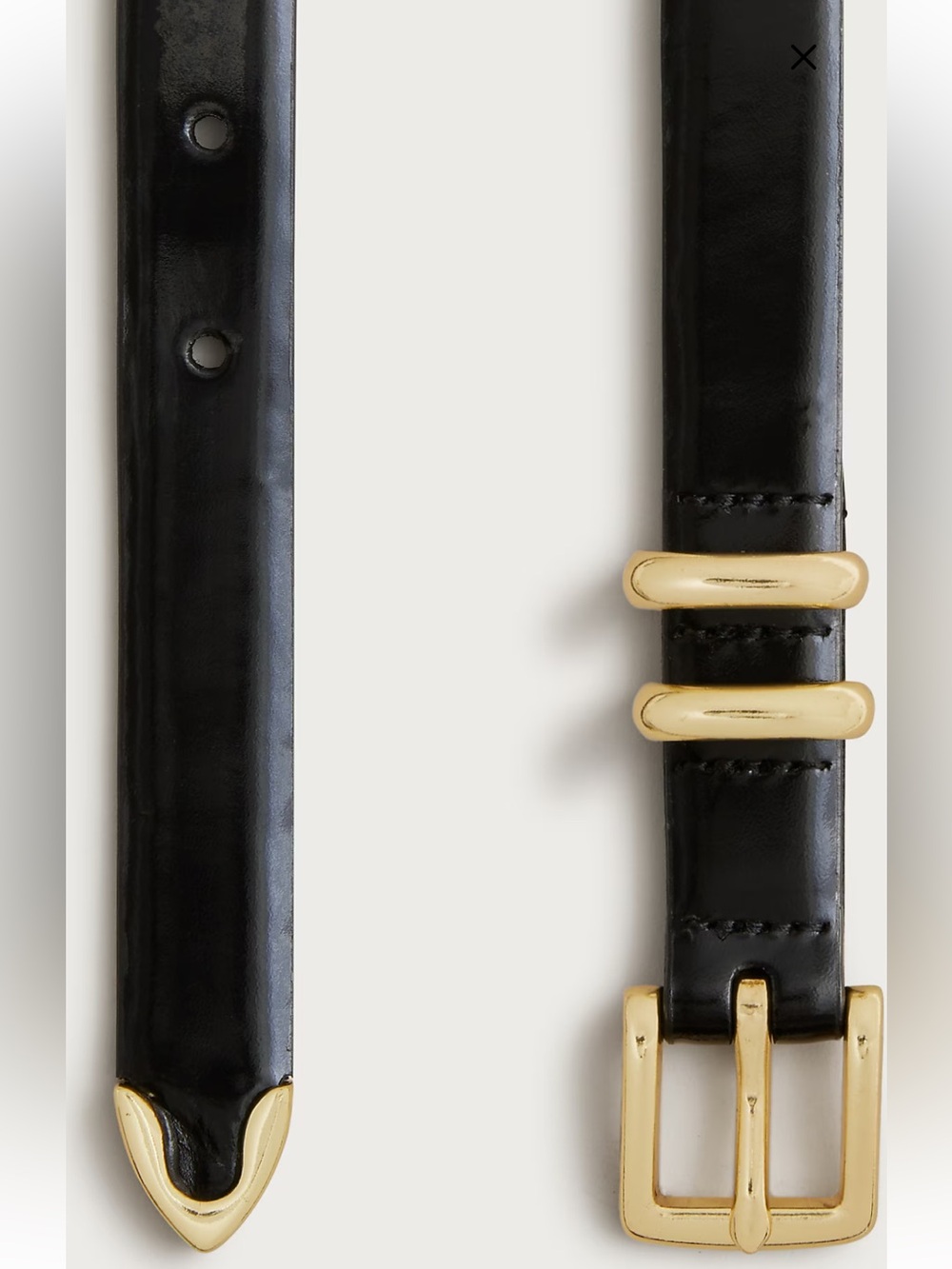 J.Crew Thin spazzolato Italian leather belt black